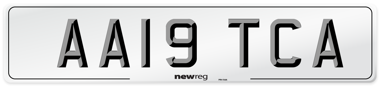AA19 TCA Number Plate from New Reg